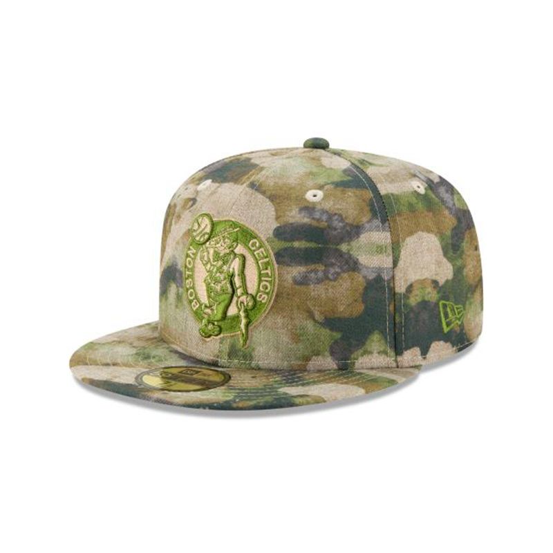 NBA Boston Celtics Abstract Camo 59Fifty Fitted (GFA5695) - Brown New Era Caps